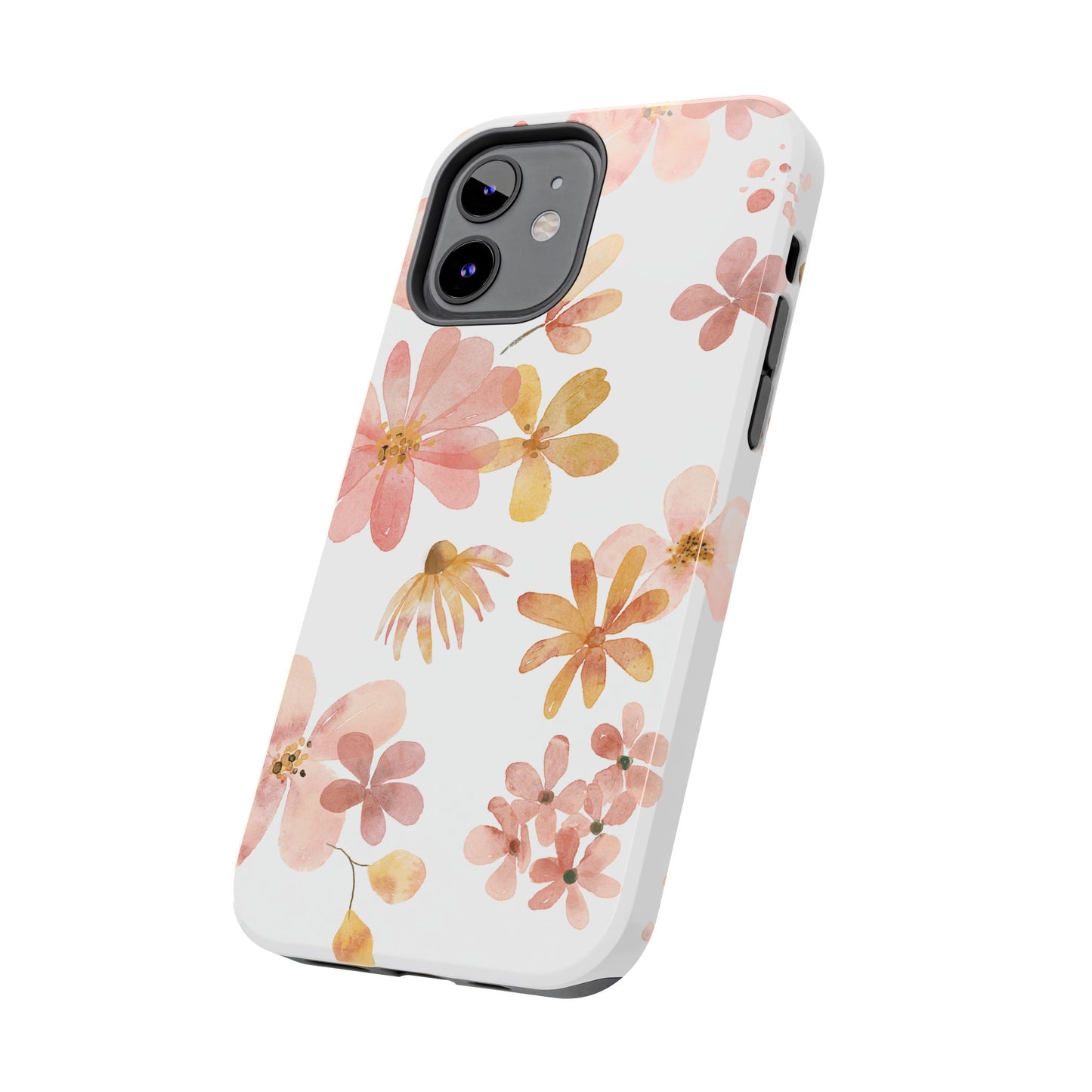 Tough Phone Case — Pink & Gold Blossom Protective Cover