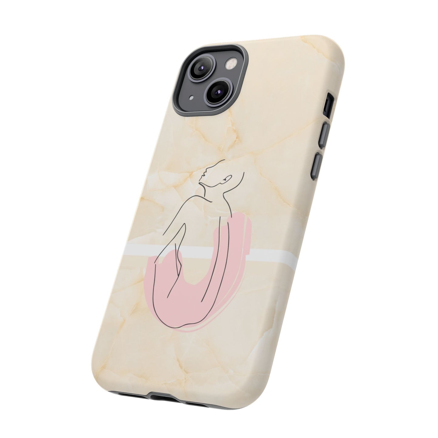 Tough Phone Case — Marble Minimalist Line Art