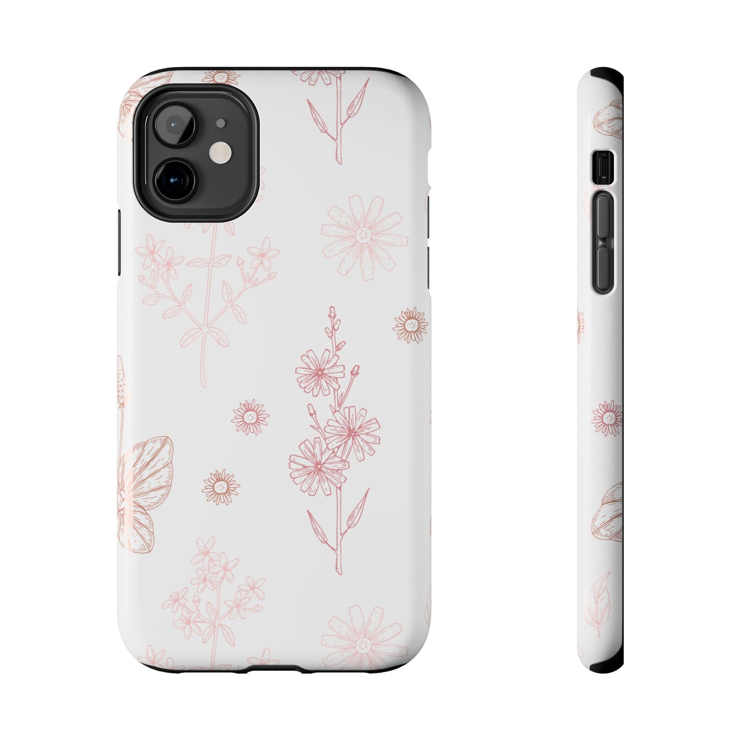 Tough Phone Case — Delicate Pink Wildflower Pattern
