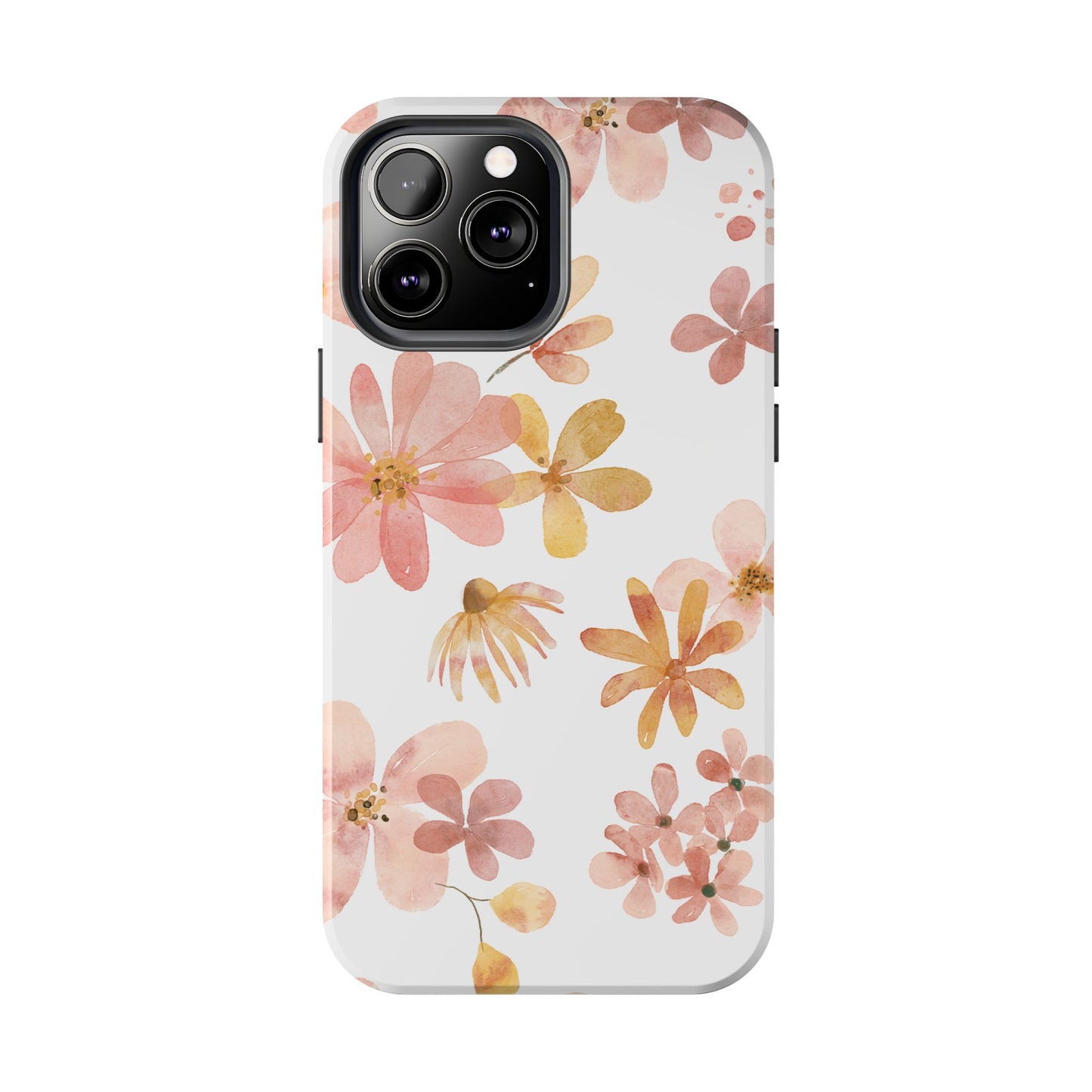 Tough Phone Case — Pink & Gold Blossom Protective Cover