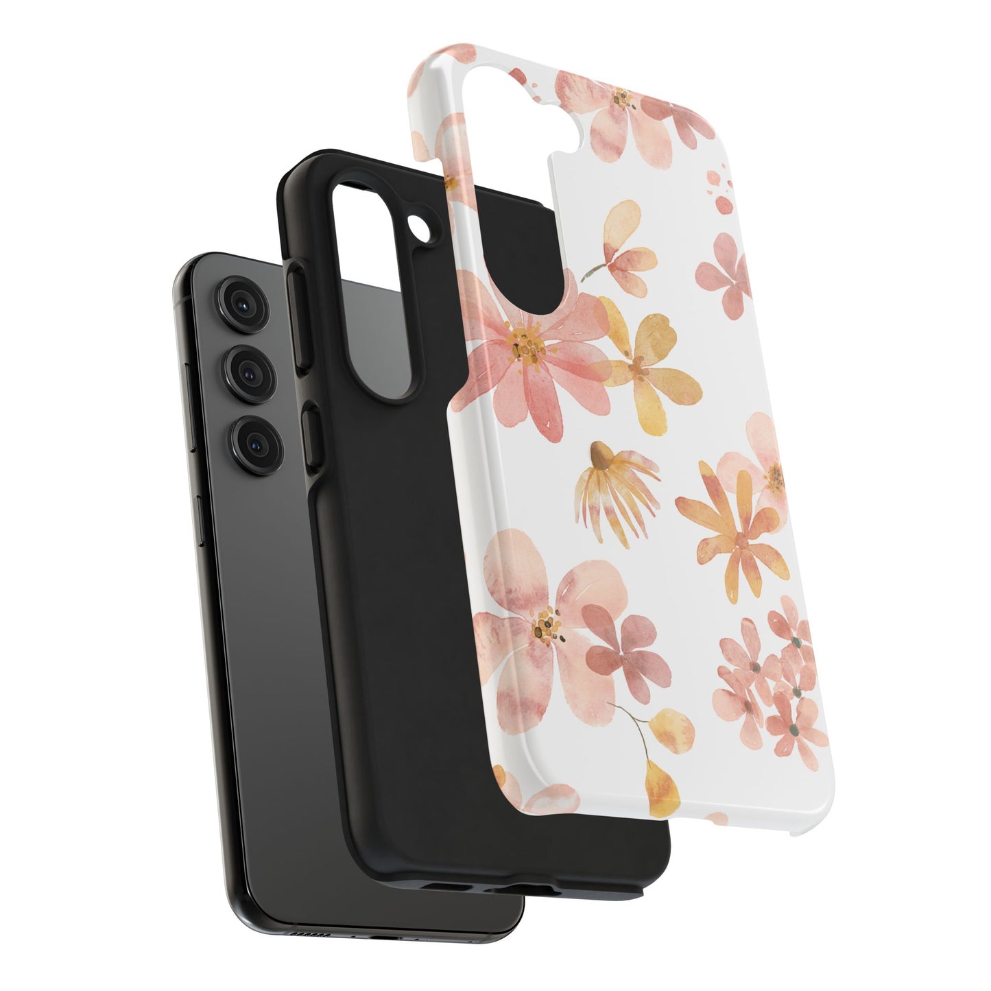 Tough Phone Case — Pink & Gold Blossom Protective Cover