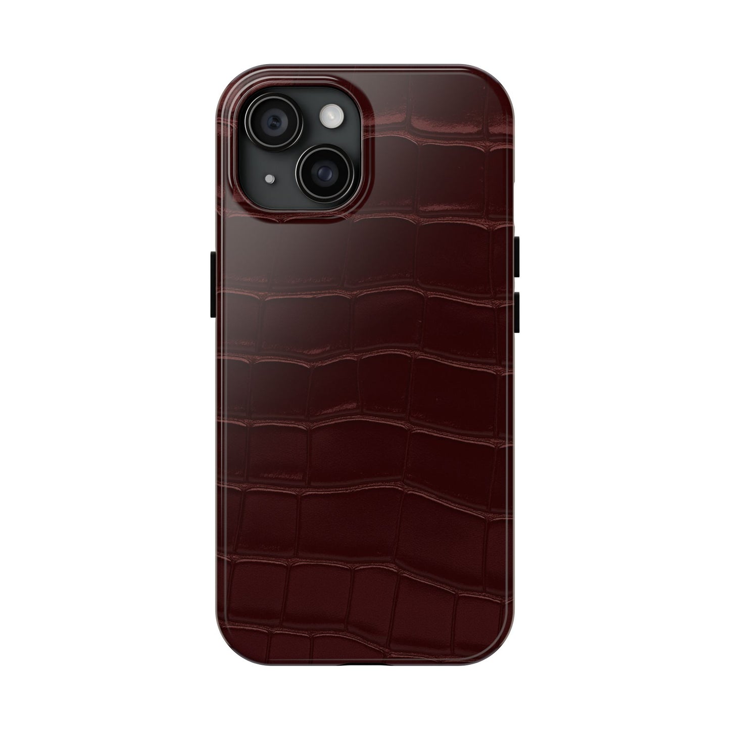 Tough Phone Case — Burgundy, Croc-Embossed