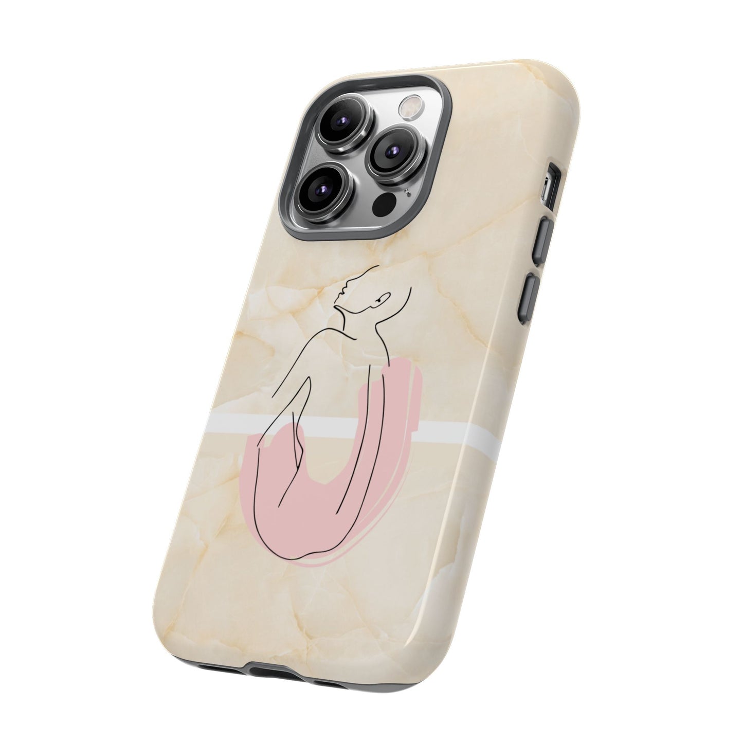 Tough Phone Case — Marble Minimalist Line Art