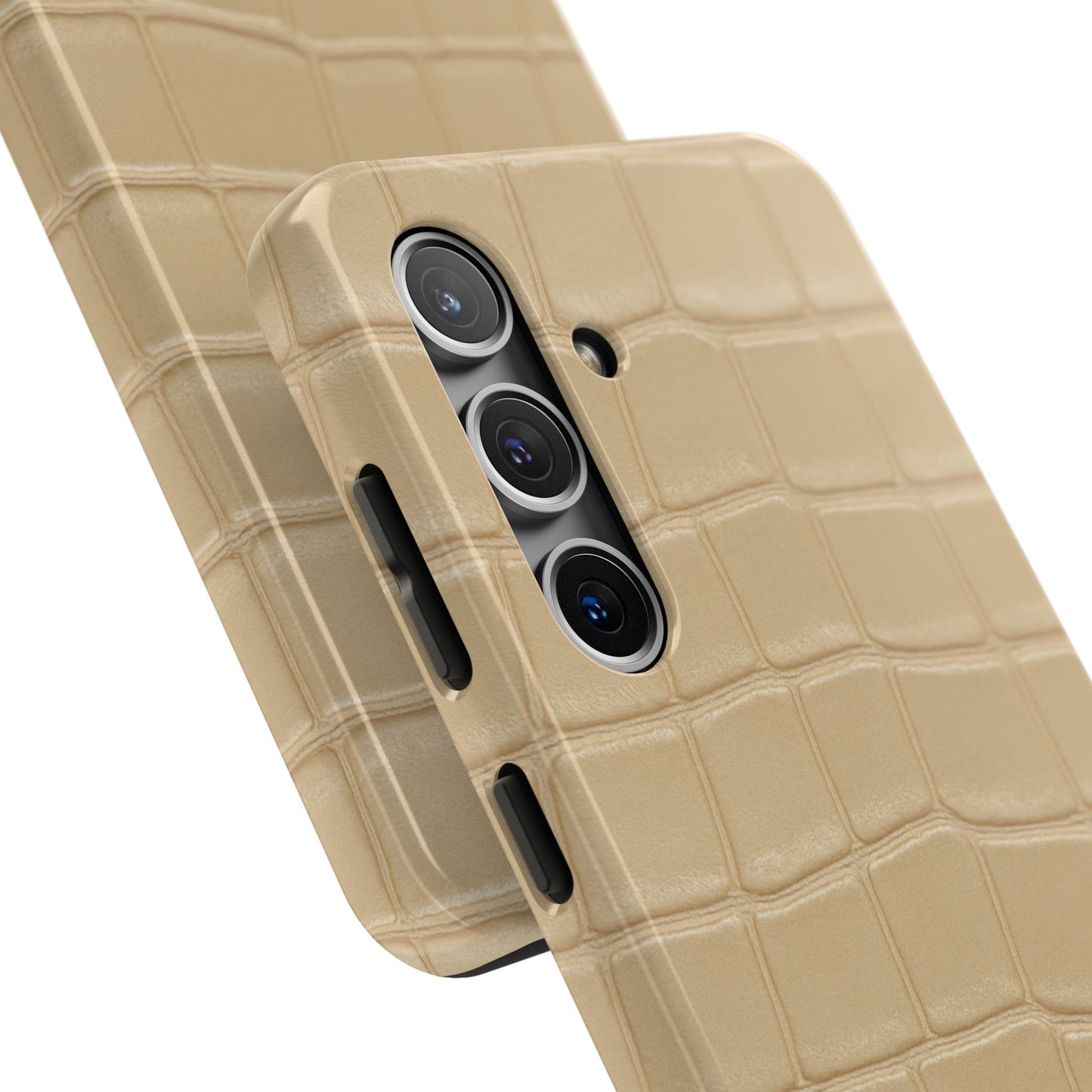 Tough Phone Case — Shockproof Alligator-Texture, Beige Croc
