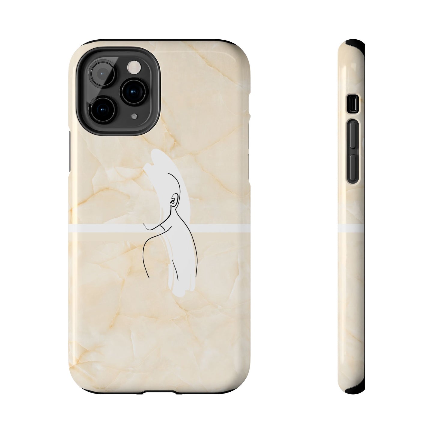 Tough Phone Case — Marble Minimalist Line Art