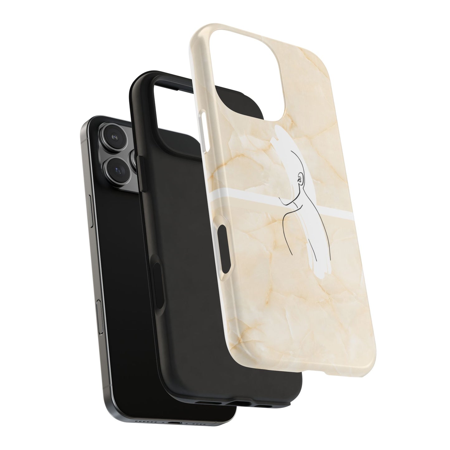 Tough Phone Case — Marble Minimalist Line Art