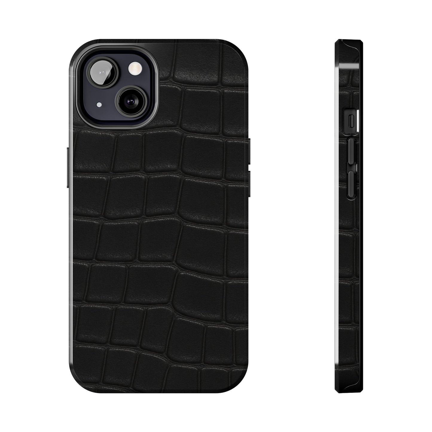 Tough Phone Case – Black Croc Texture