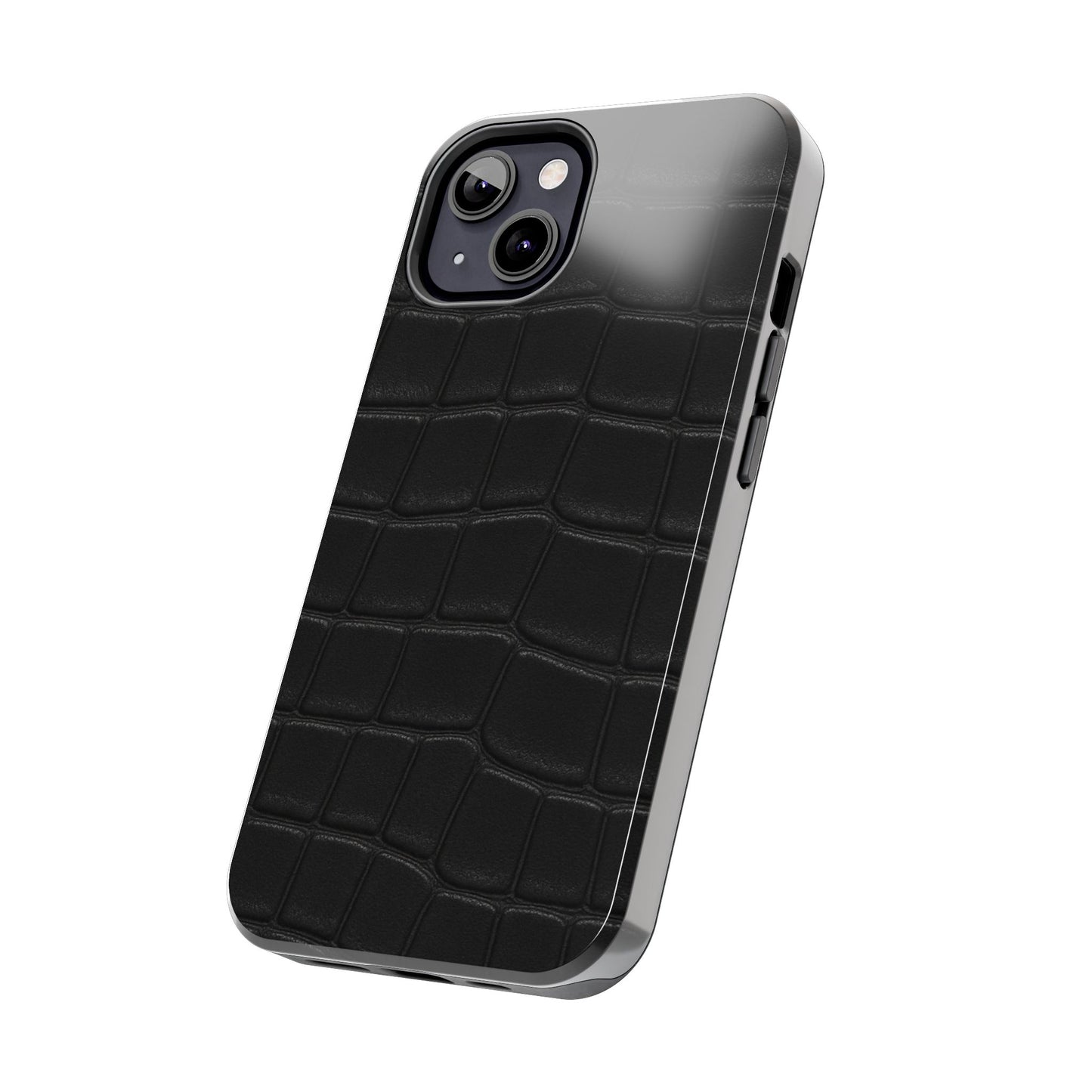Tough Phone Case – Black Croc Texture