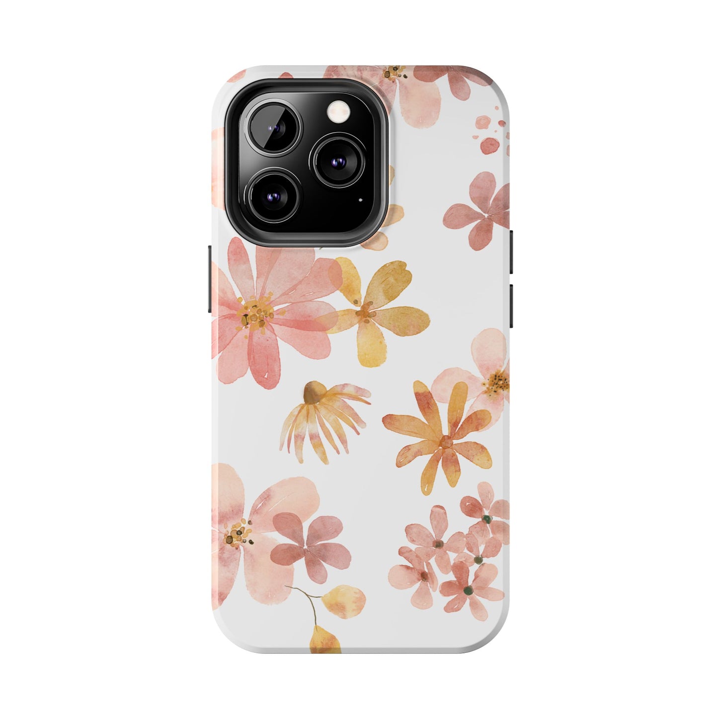 Tough Phone Case — Pink & Gold Blossom Protective Cover