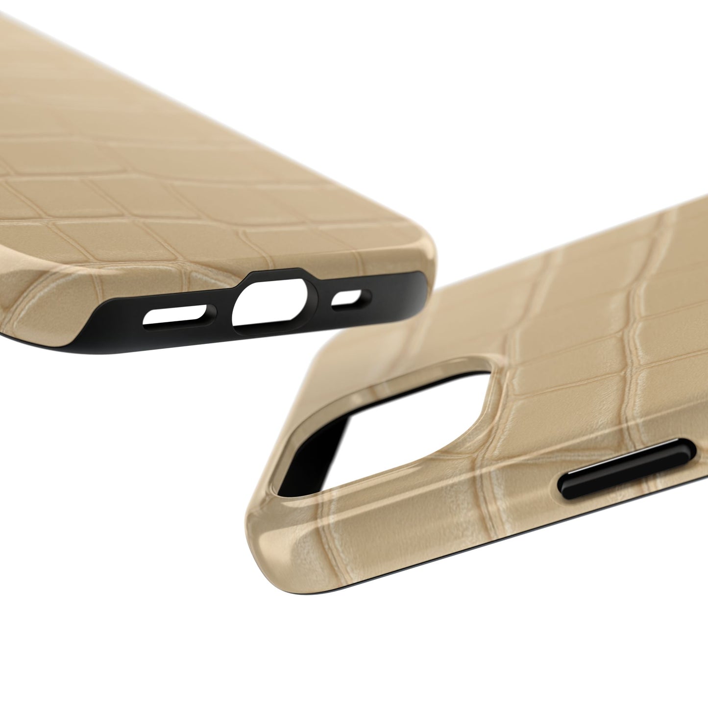 Tough Phone Case — Shockproof Alligator-Texture, Beige Croc