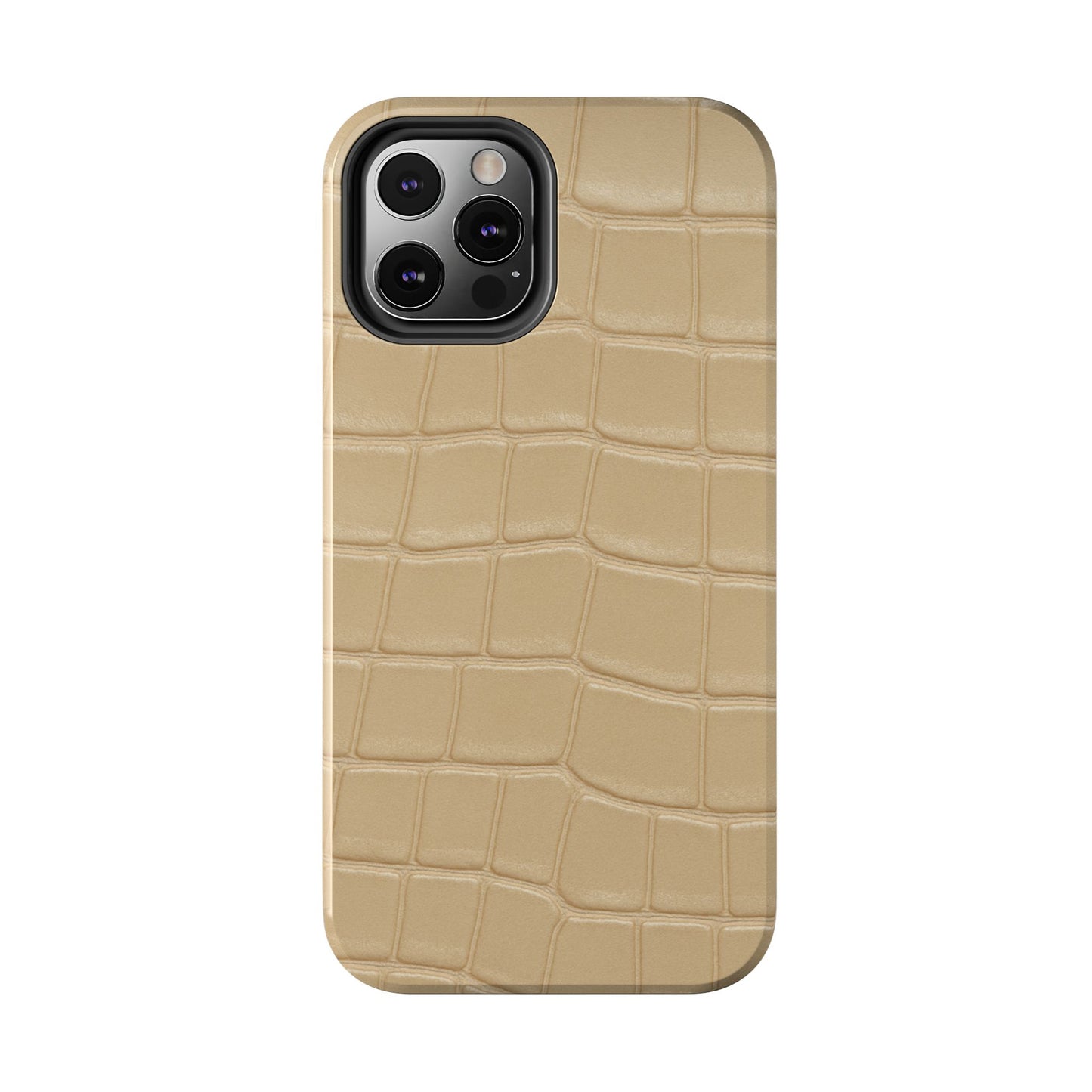 Tough Phone Case — Shockproof Alligator-Texture, Beige Croc