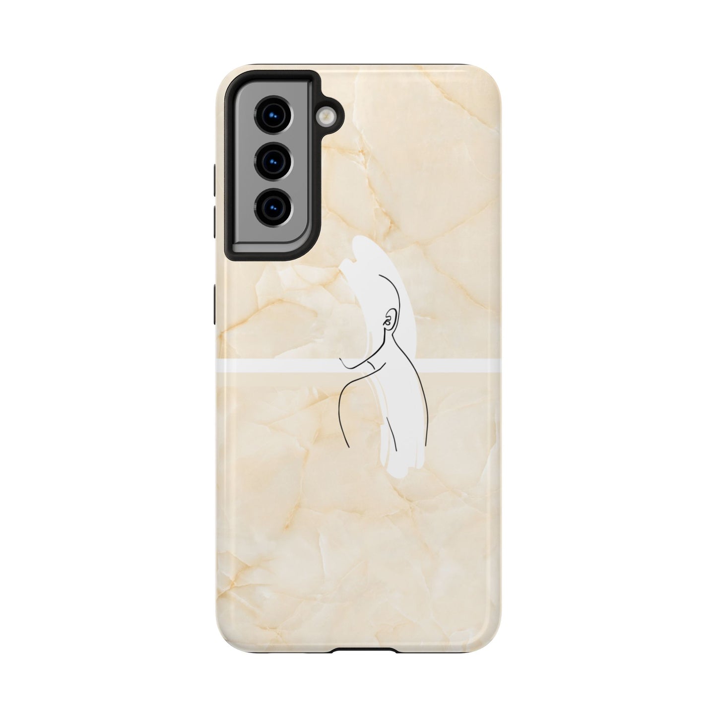 Tough Phone Case — Marble Minimalist Line Art