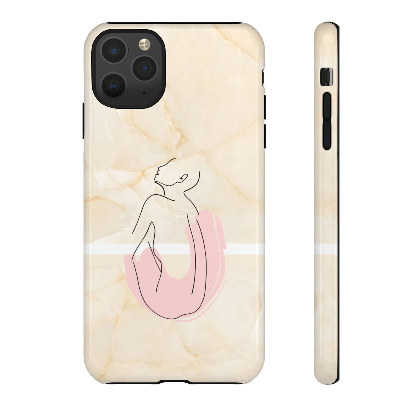 Tough Phone Case — Marble Minimalist Line Art