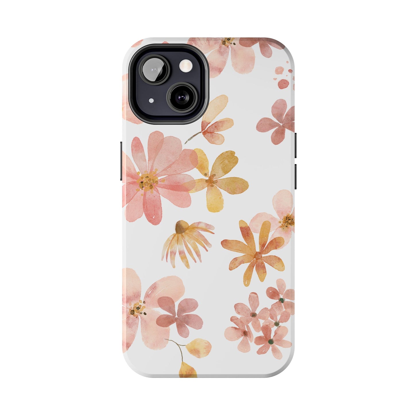 Tough Phone Case — Pink & Gold Blossom Protective Cover