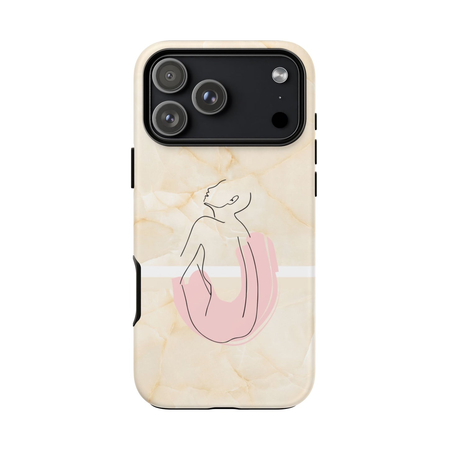 Tough Phone Case — Marble Minimalist Line Art