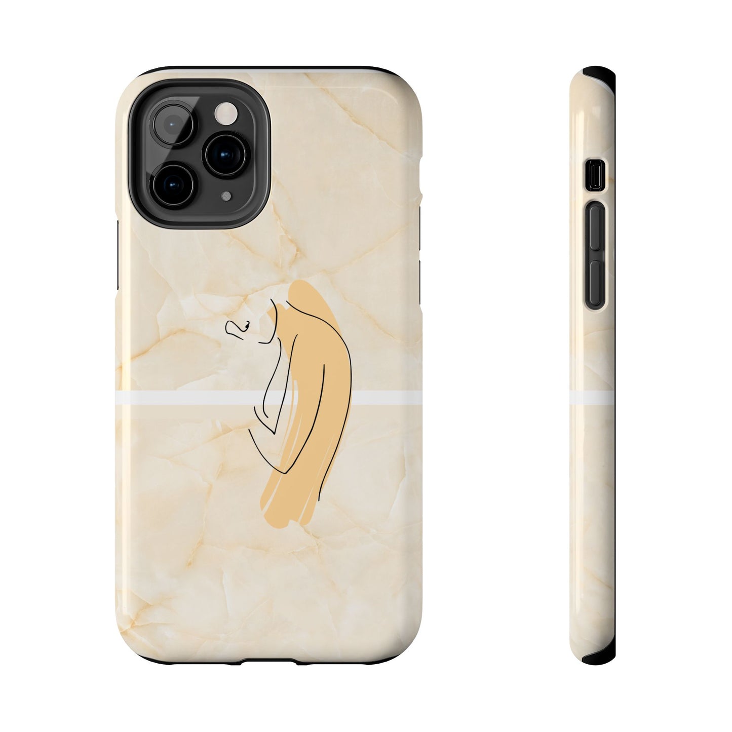 Tough Phone Case — Marble Minimalist Line Art