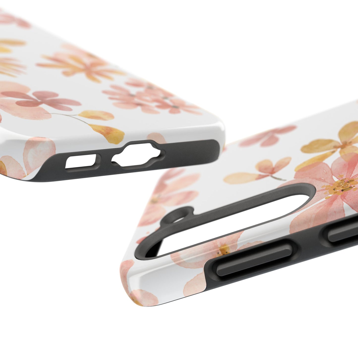 Tough Phone Case — Pink & Gold Blossom Protective Cover