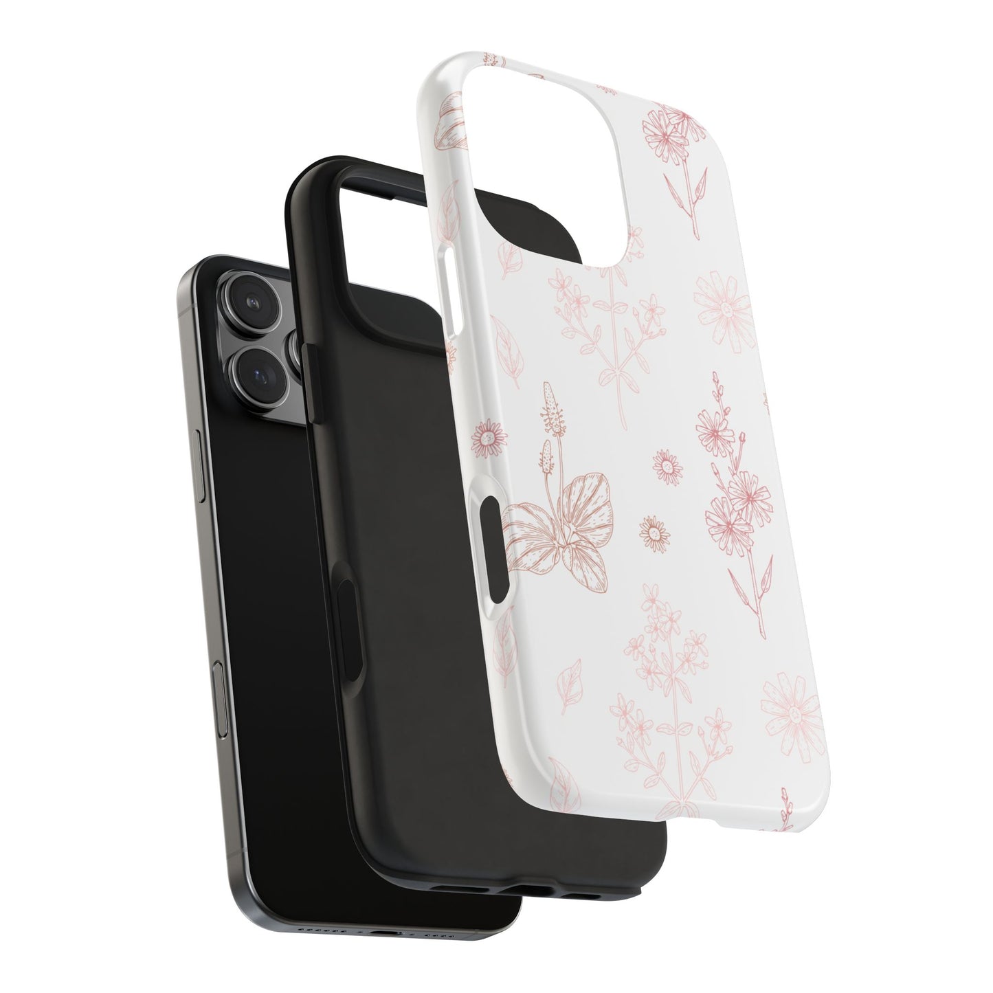 Tough Phone Case — Delicate Pink Wildflower Pattern