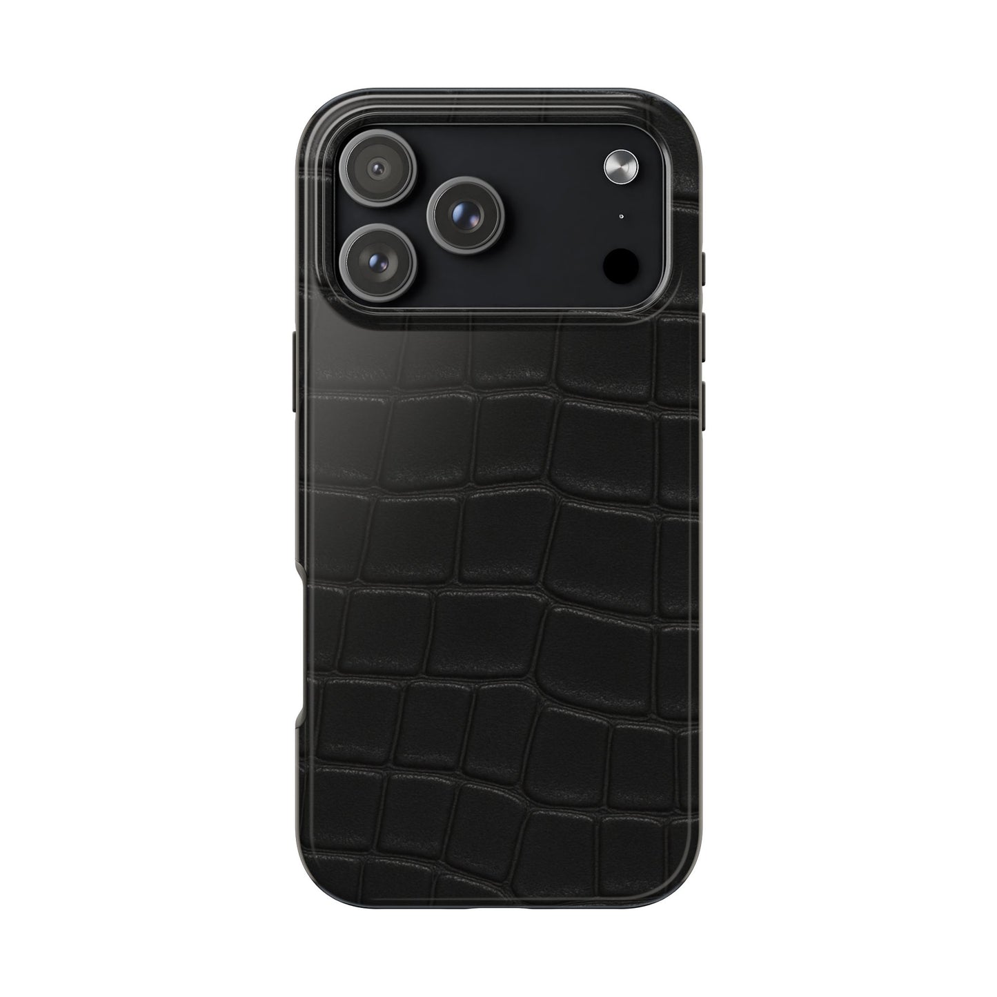 Tough Phone Case – Black Croc Texture