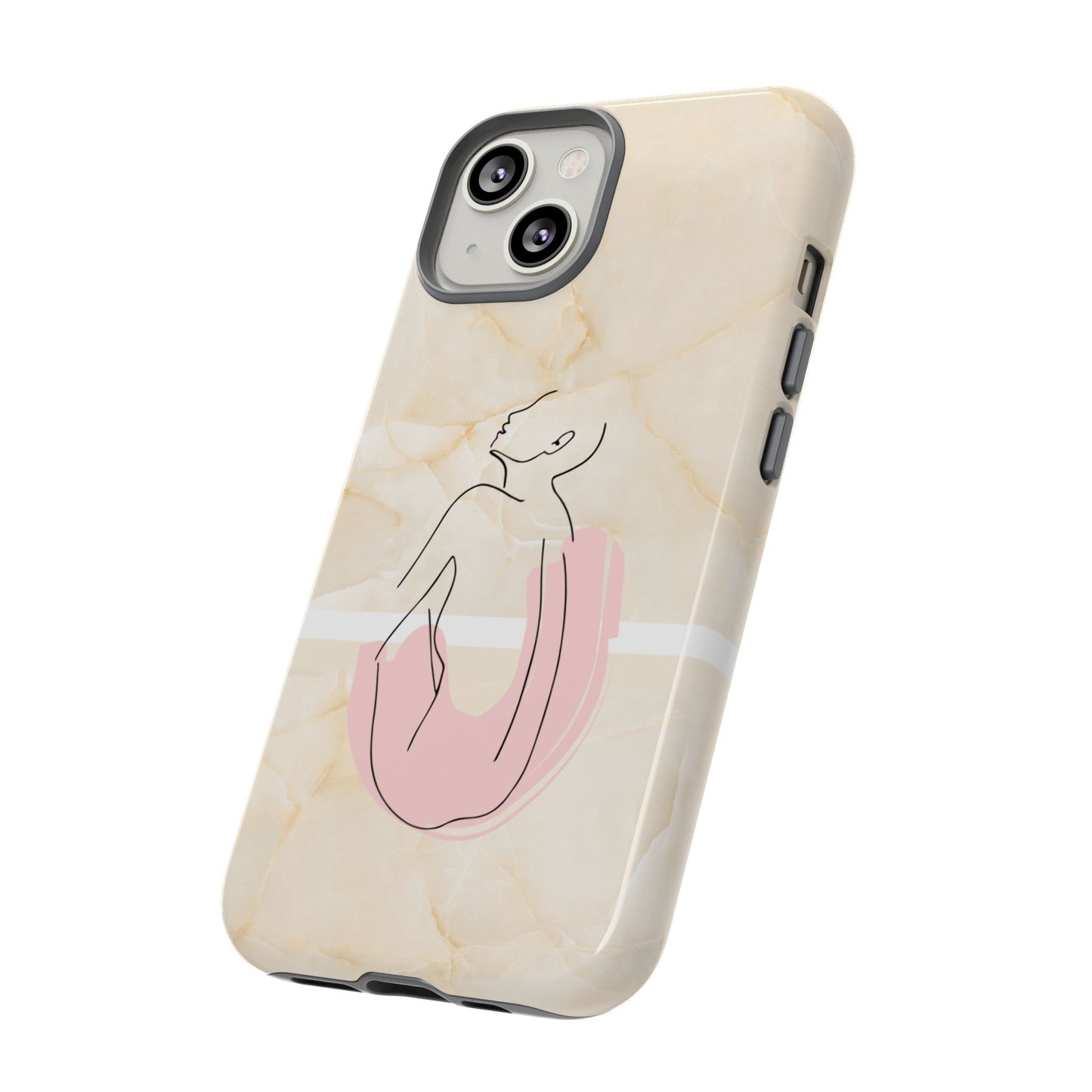 Tough Phone Case — Marble Minimalist Line Art