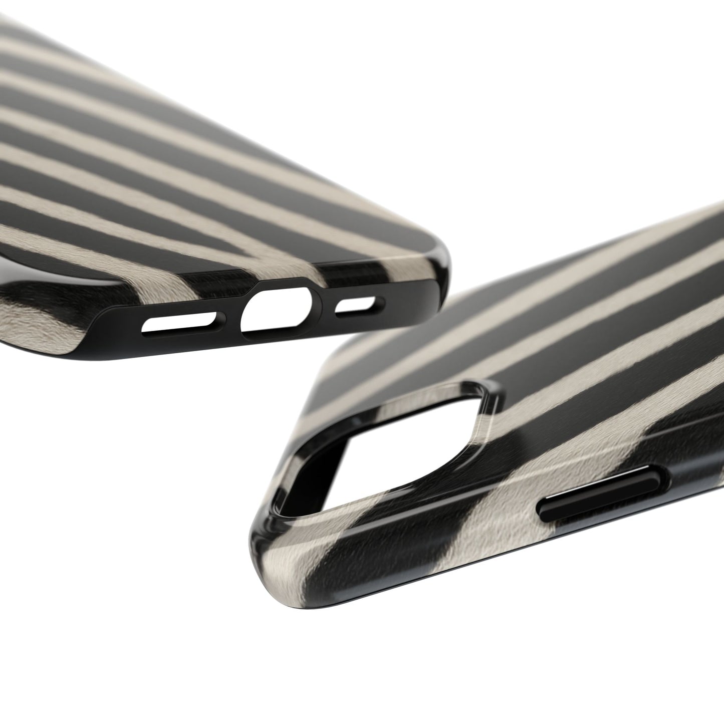 Tough Phone Case —Zebra Stripe, Black & White Animal Print