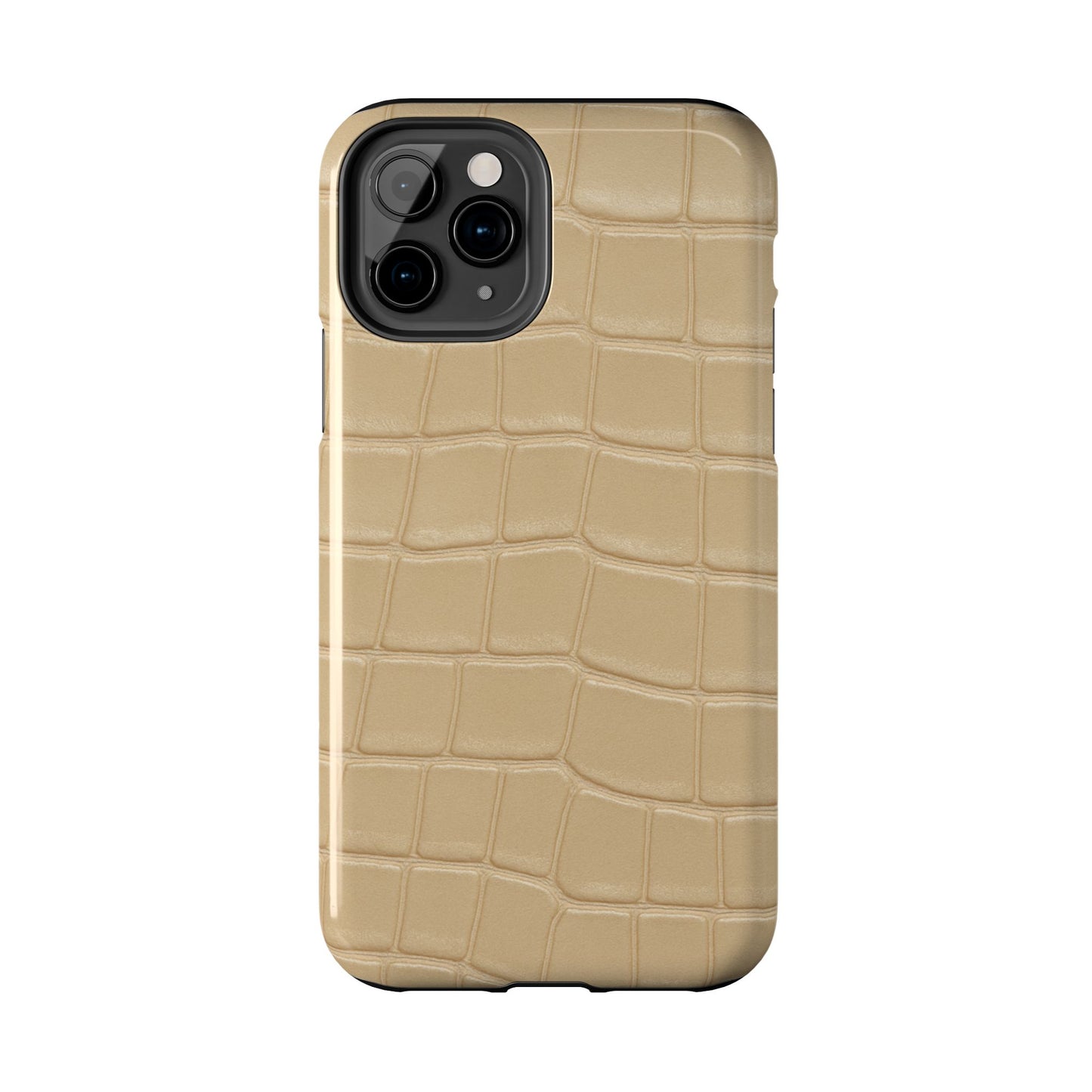 Tough Phone Case — Shockproof Alligator-Texture, Beige Croc
