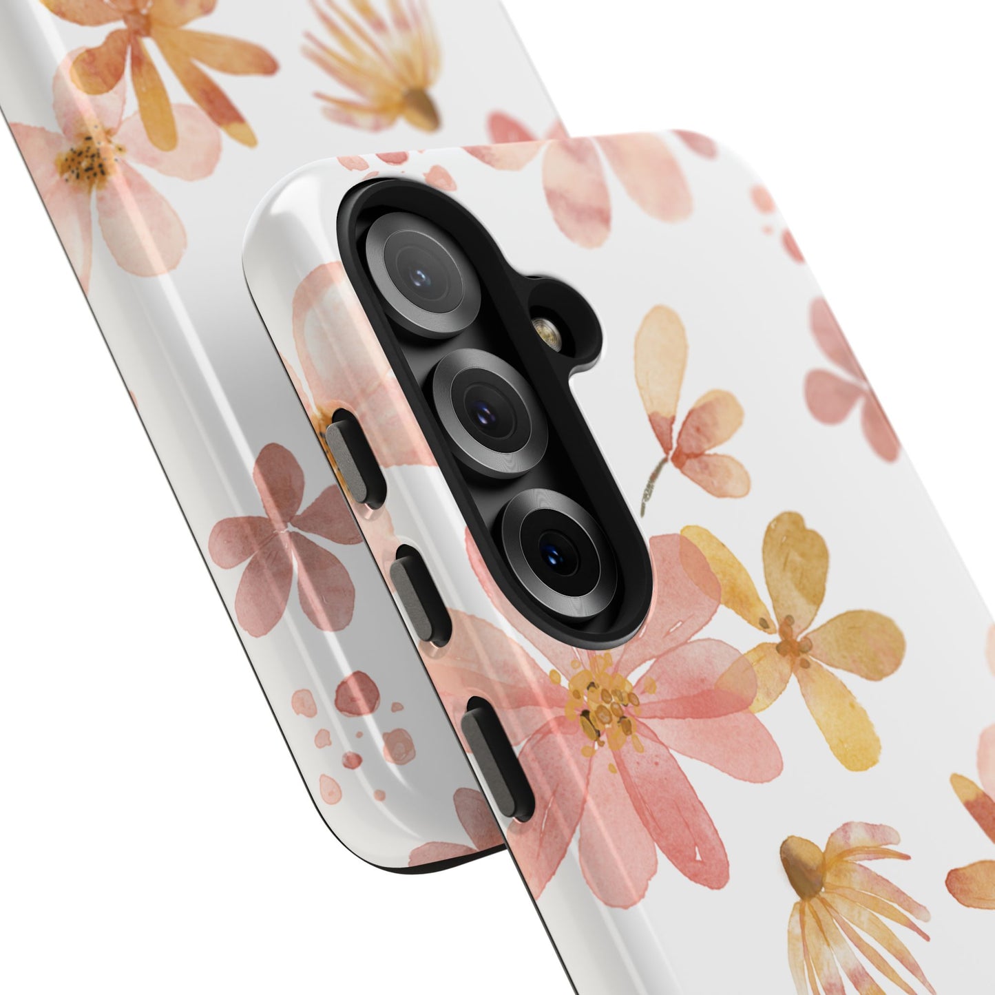 Tough Phone Case — Pink & Gold Blossom Protective Cover