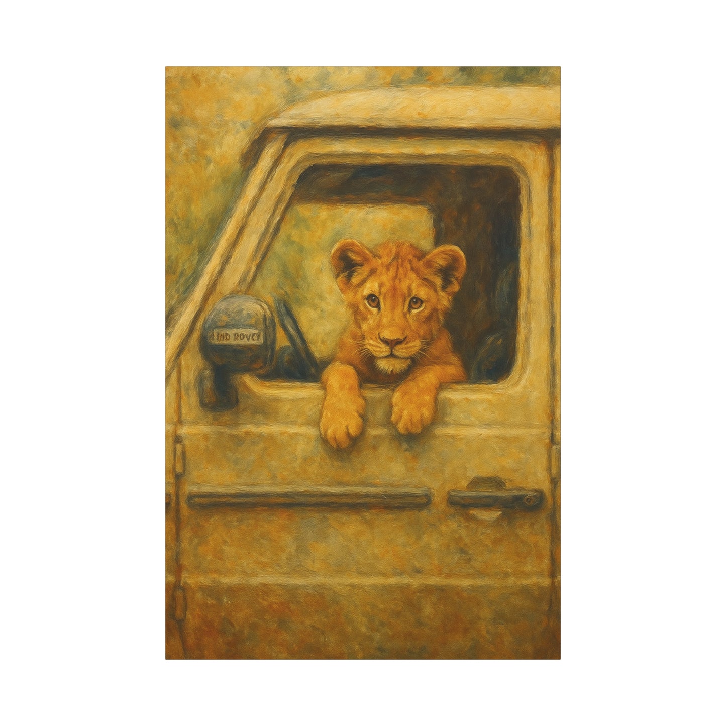Canvas Wall Art - Lion Animal Jeep Design