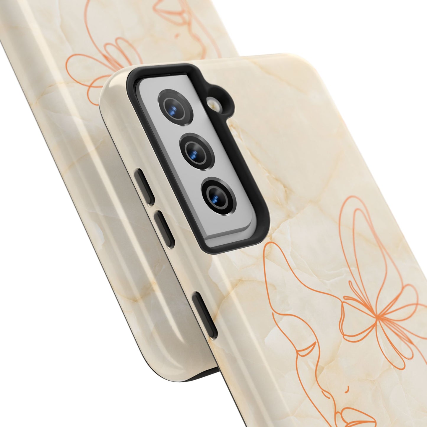 Tough Phone Case —  Marble Line Art, Minimal Elegant