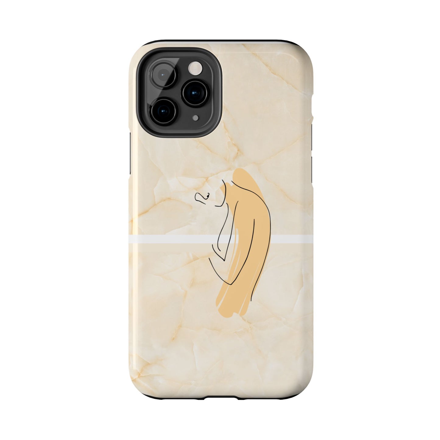 Tough Phone Case — Marble Minimalist Line Art