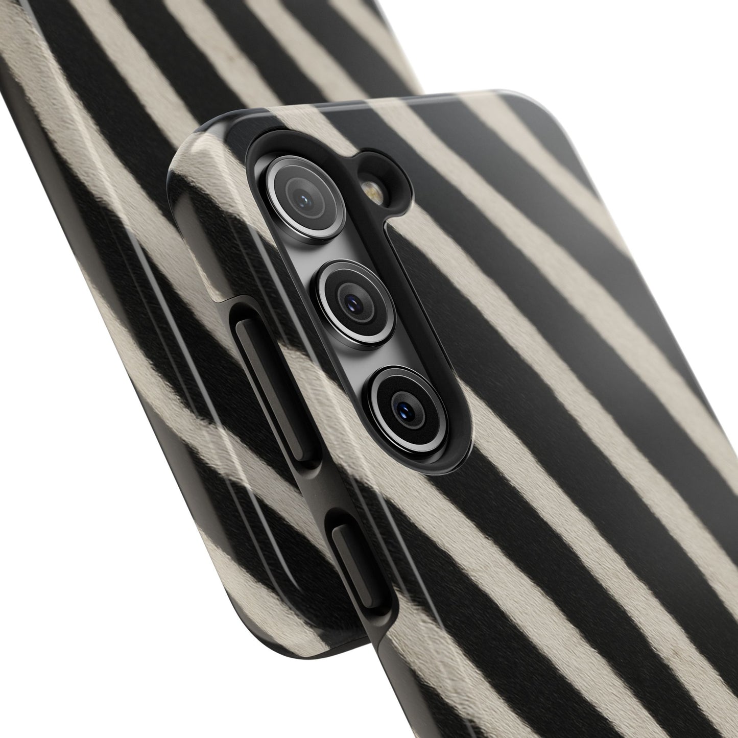 Tough Phone Case —Zebra Stripe, Black & White Animal Print