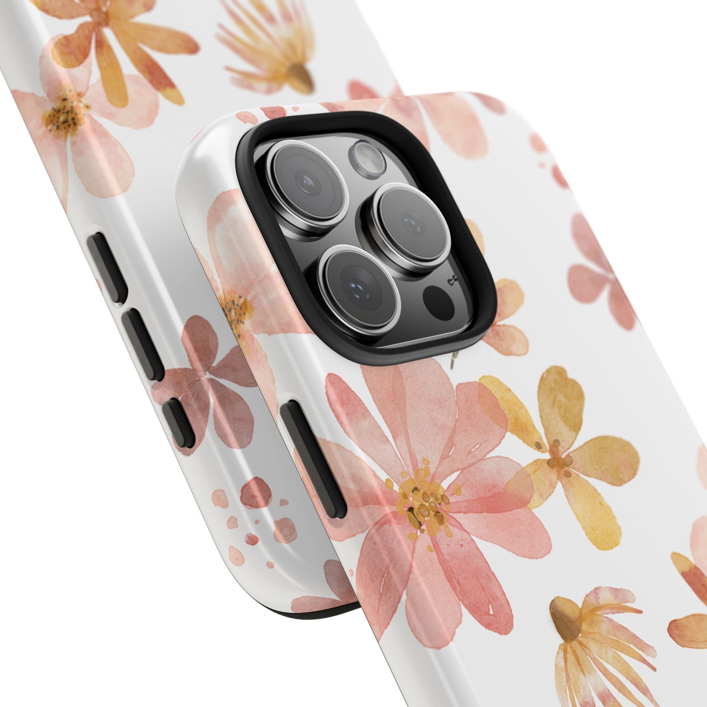 Tough Phone Case — Pink & Gold Blossom Protective Cover