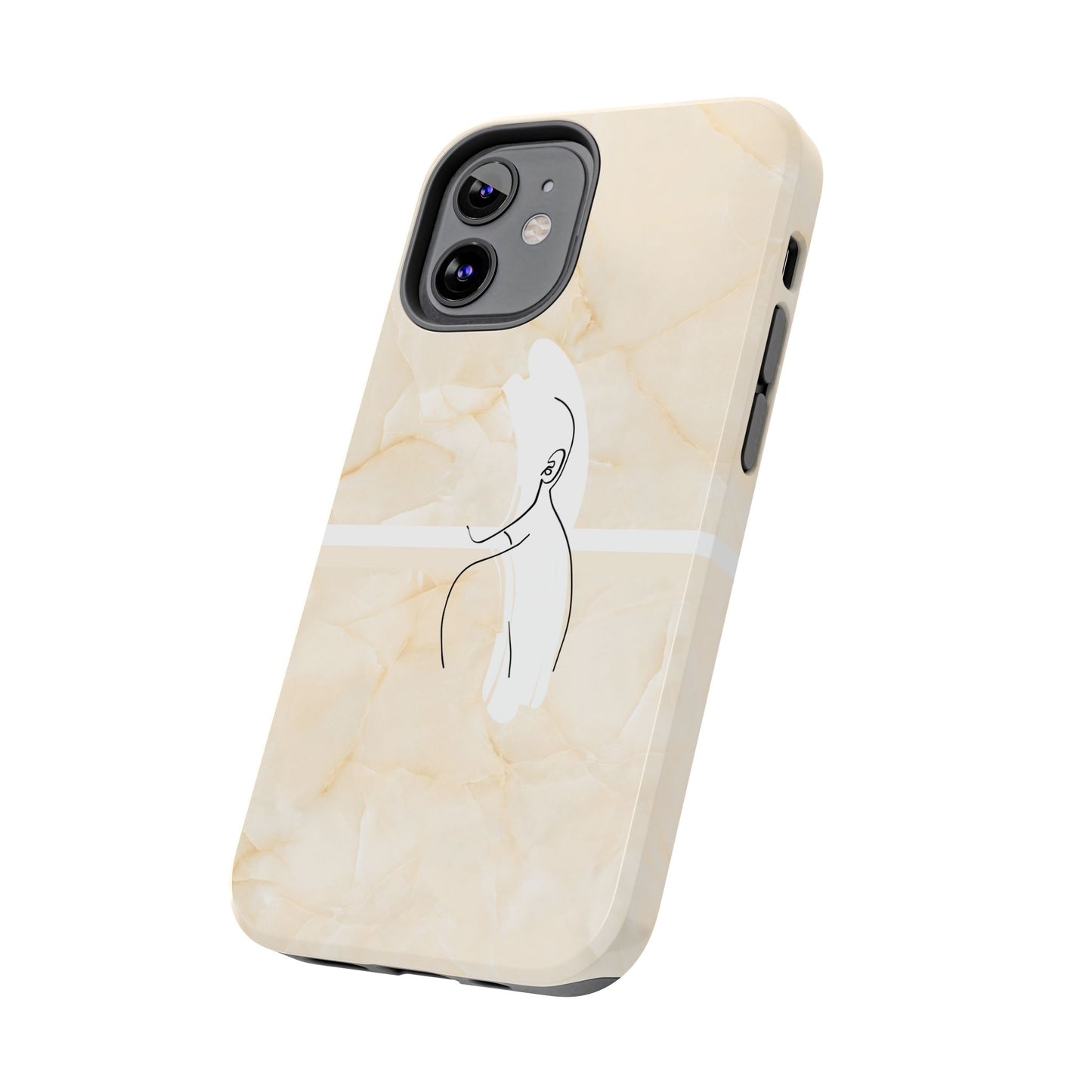 Tough Phone Case — Marble Minimalist Line Art