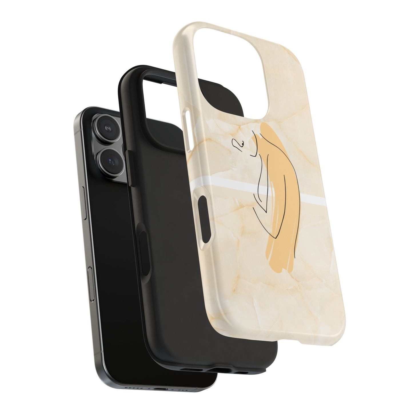 Tough Phone Case — Marble Minimalist Line Art