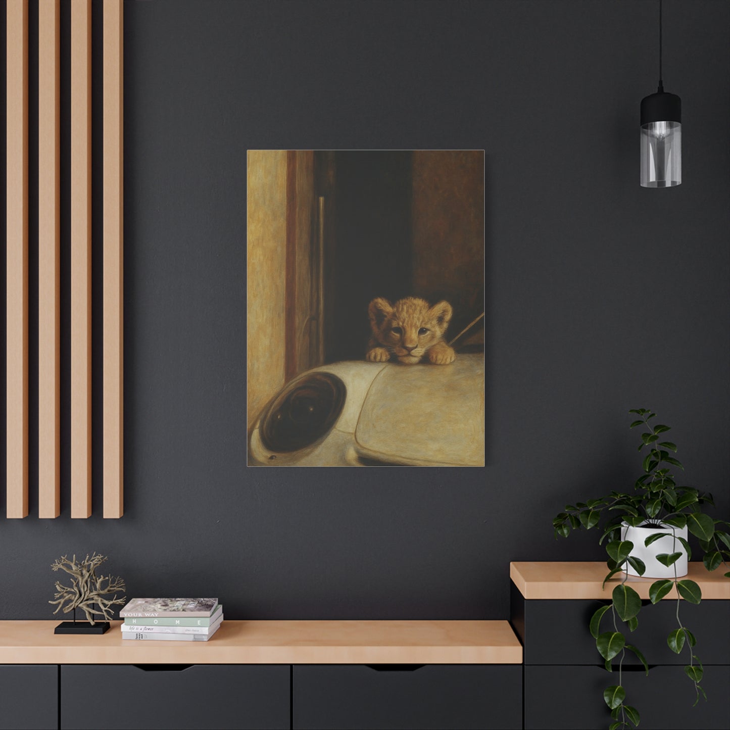 Canvas wall art - Lion Animal Sports Car Design