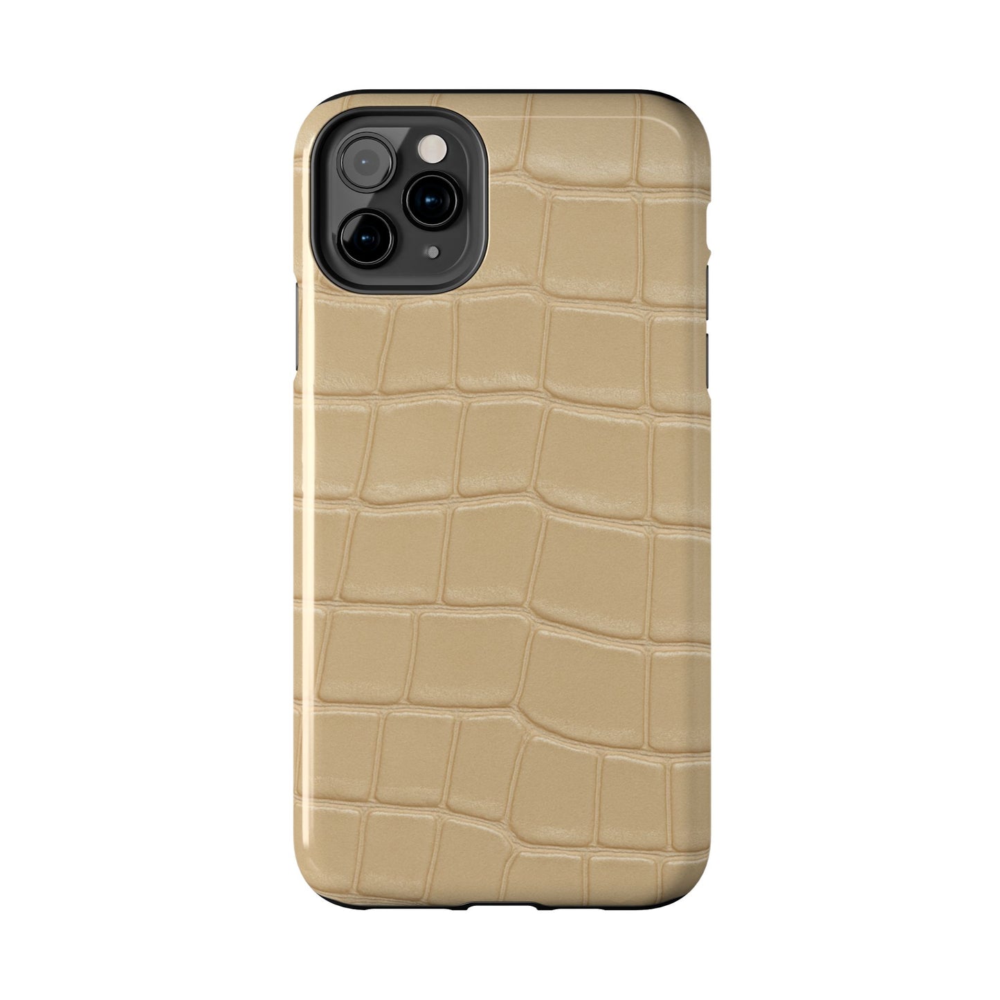 Tough Phone Case — Shockproof Alligator-Texture, Beige Croc