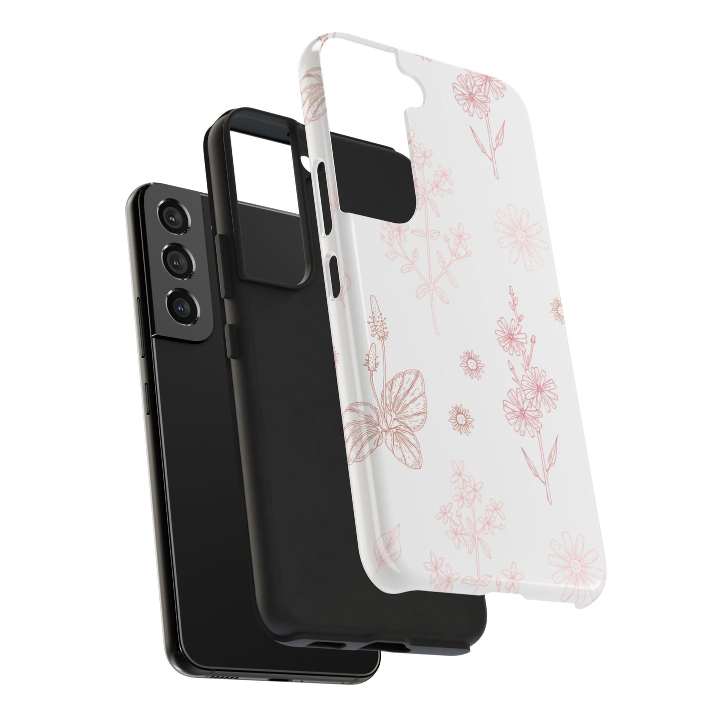 Tough Phone Case — Delicate Pink Wildflower Pattern