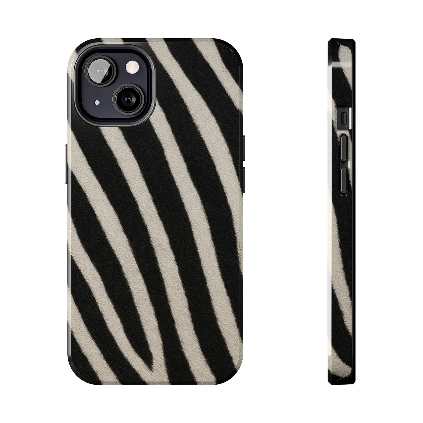 Tough Phone Case —Zebra Stripe, Black & White Animal Print