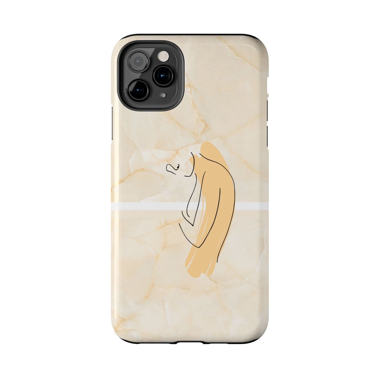 Tough Phone Case — Marble Minimalist Line Art