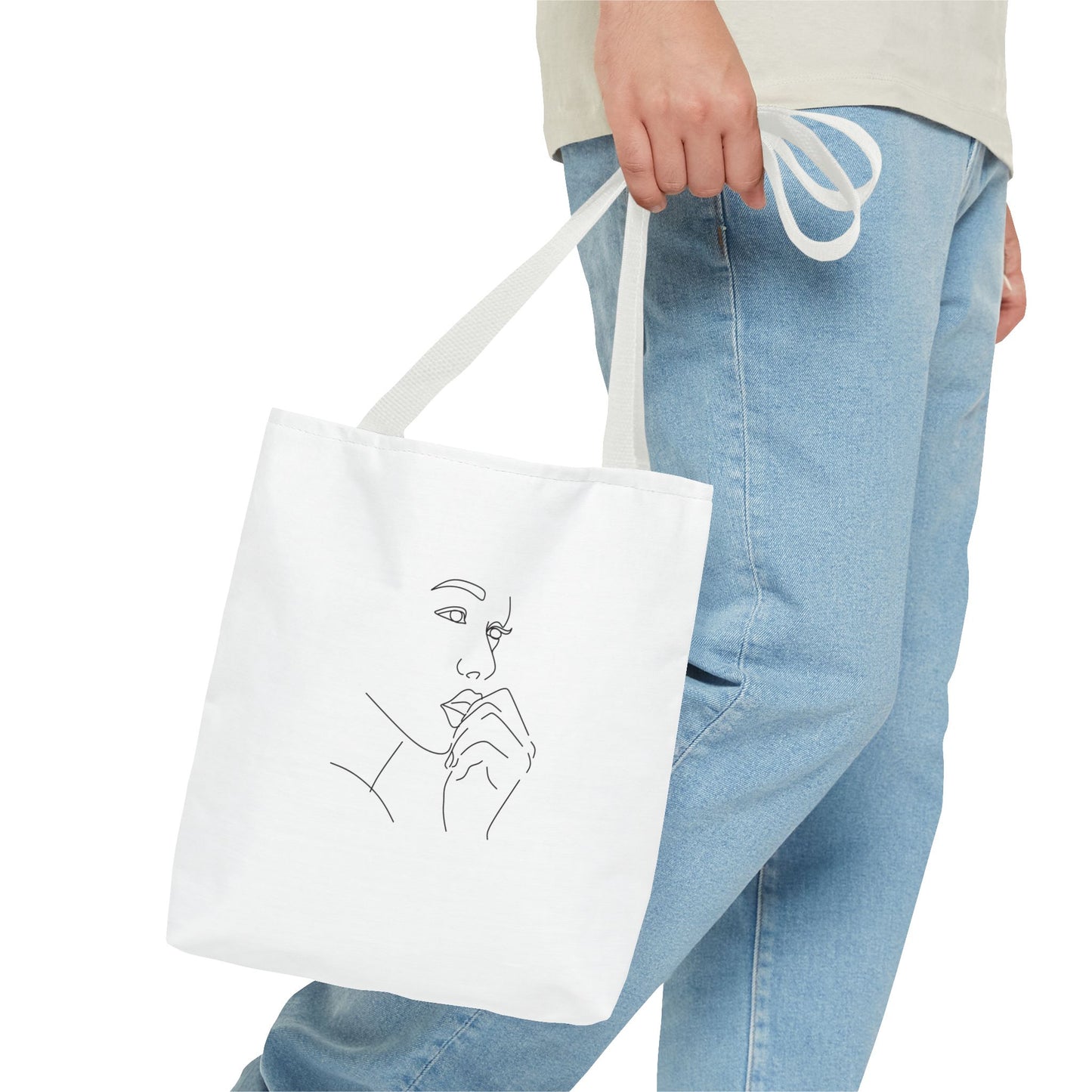 Elegant Line Art Tote Bag, Carryall