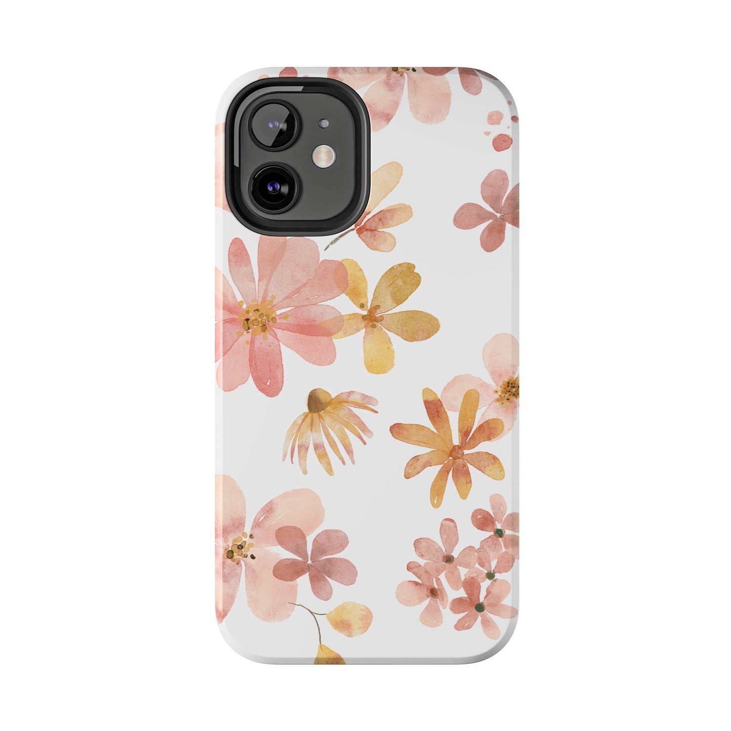 Tough Phone Case — Pink & Gold Blossom Protective Cover