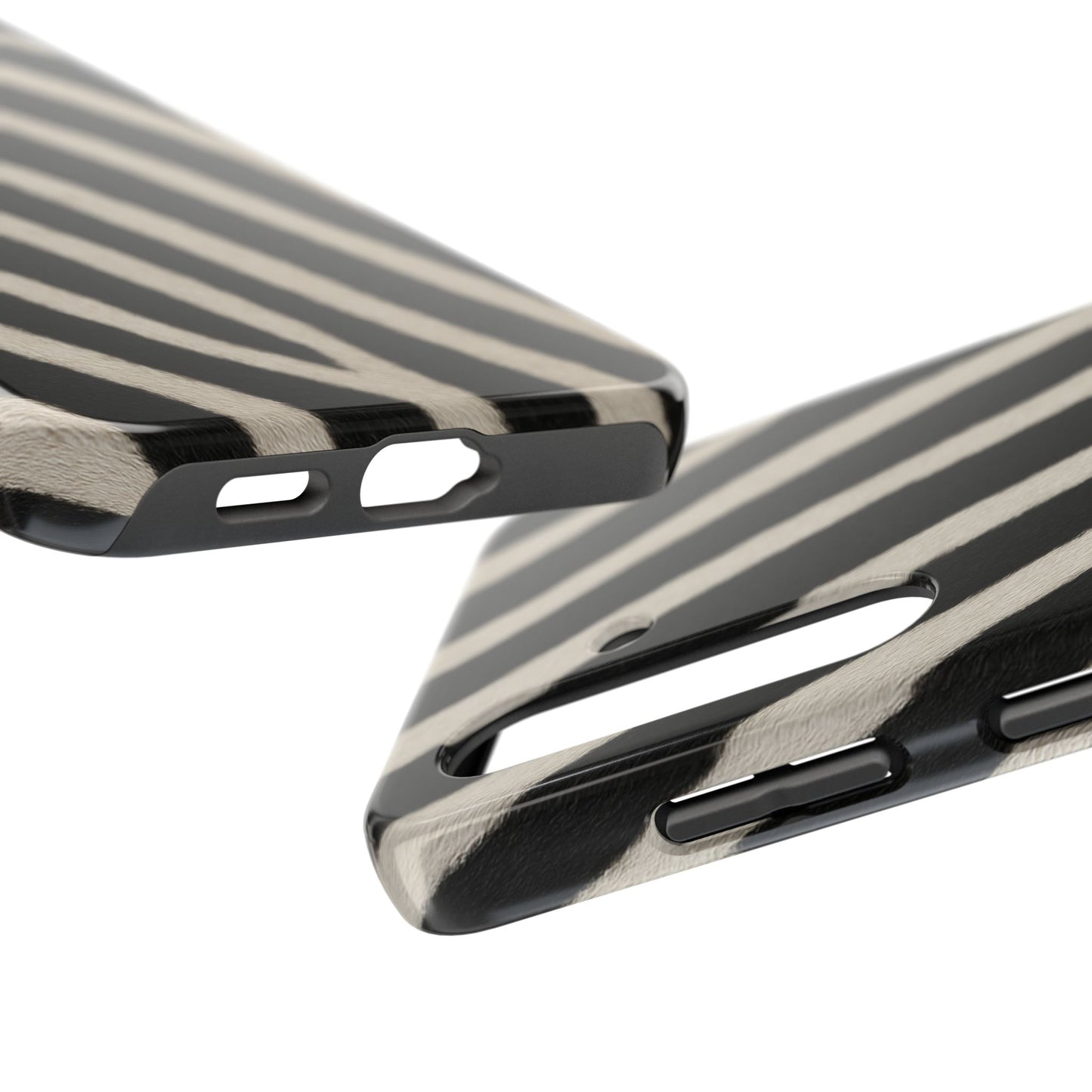 Tough Phone Case —Zebra Stripe, Black & White Animal Print