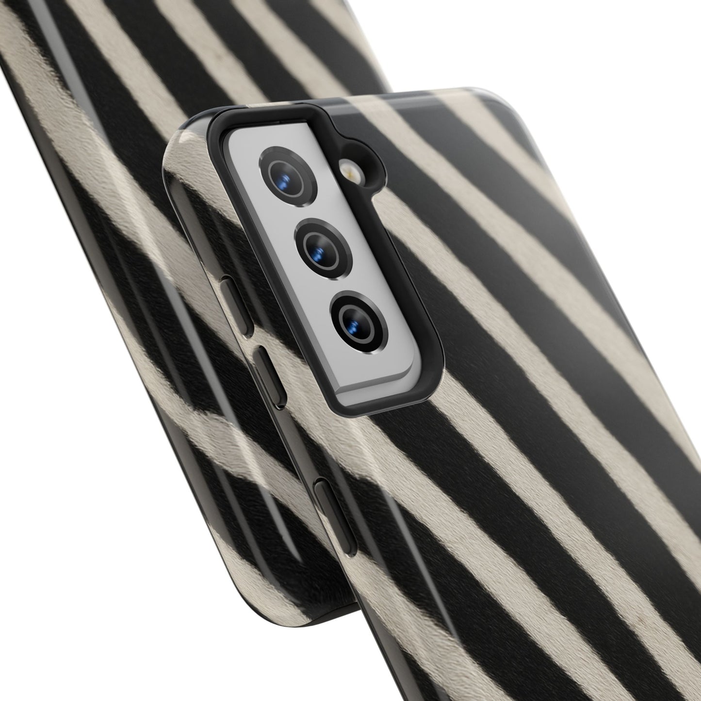 Tough Phone Case —Zebra Stripe, Black & White Animal Print