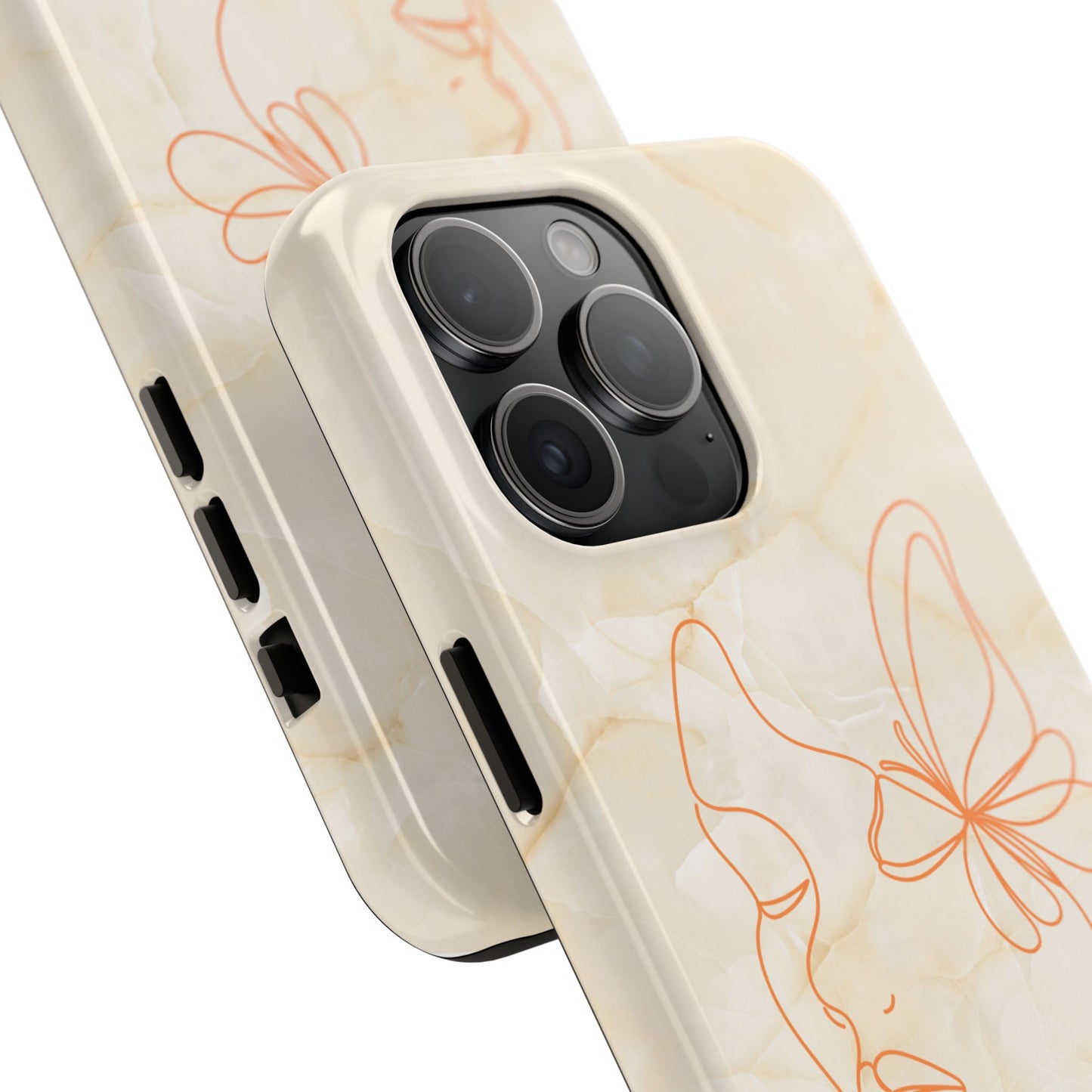 Tough Phone Case —  Marble Line Art, Minimal Elegant