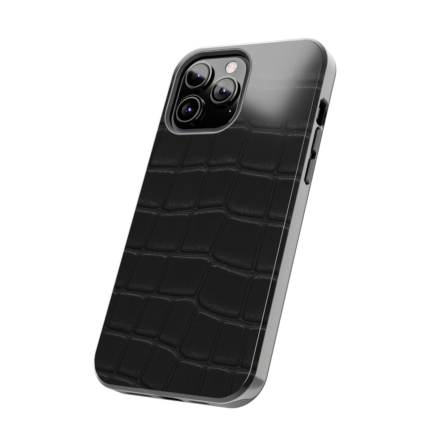 Tough Phone Case – Black Croc Texture