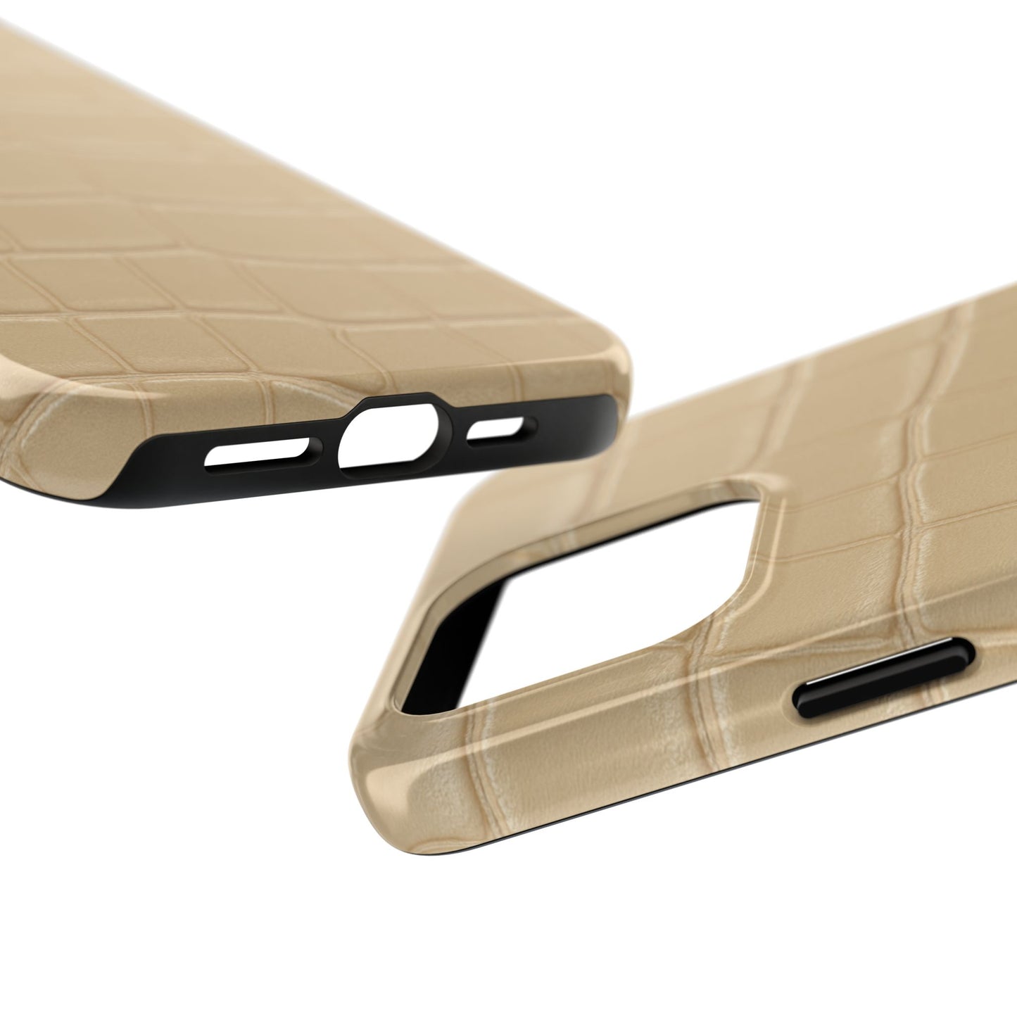 Tough Phone Case — Shockproof Alligator-Texture, Beige Croc