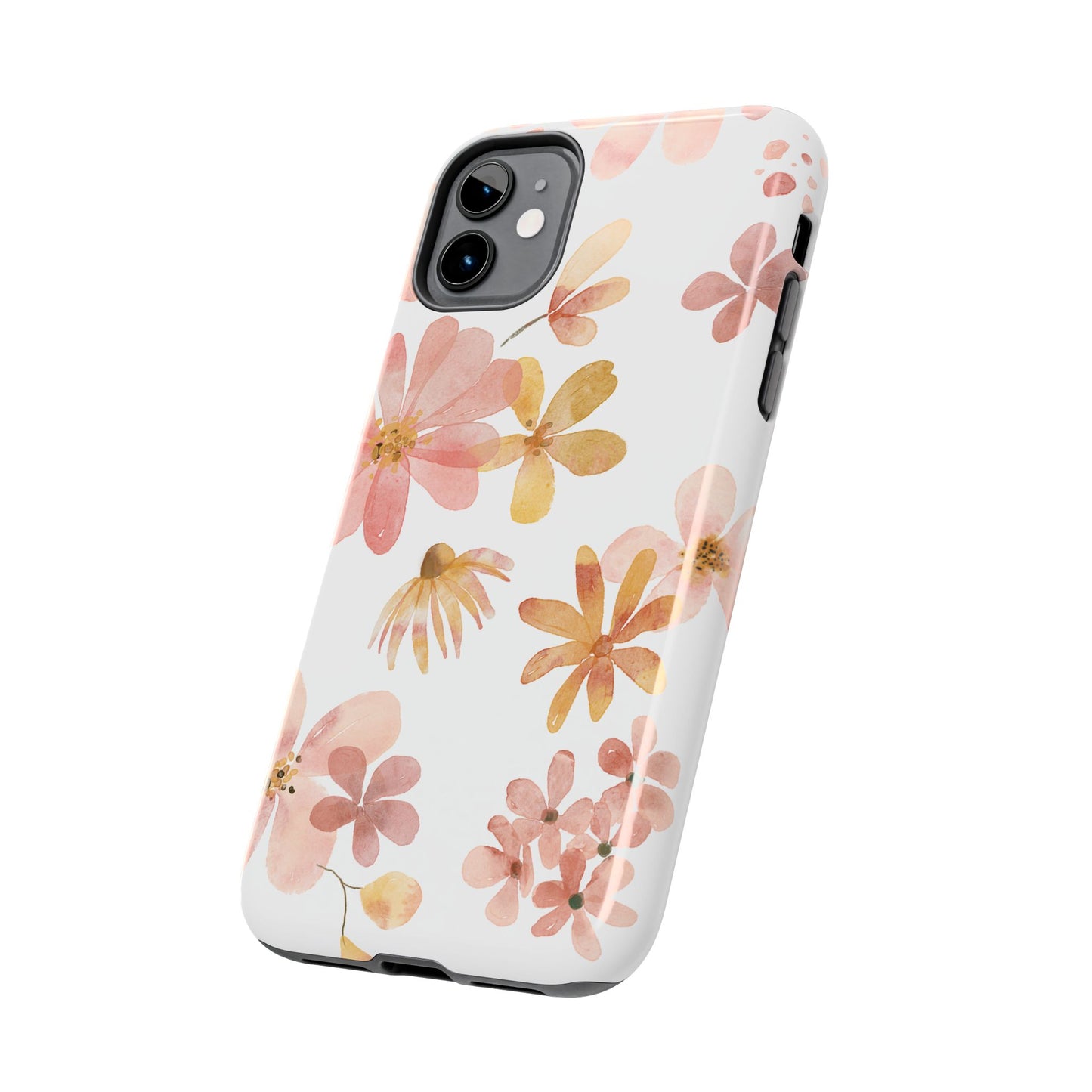 Tough Phone Case — Pink & Gold Blossom Protective Cover