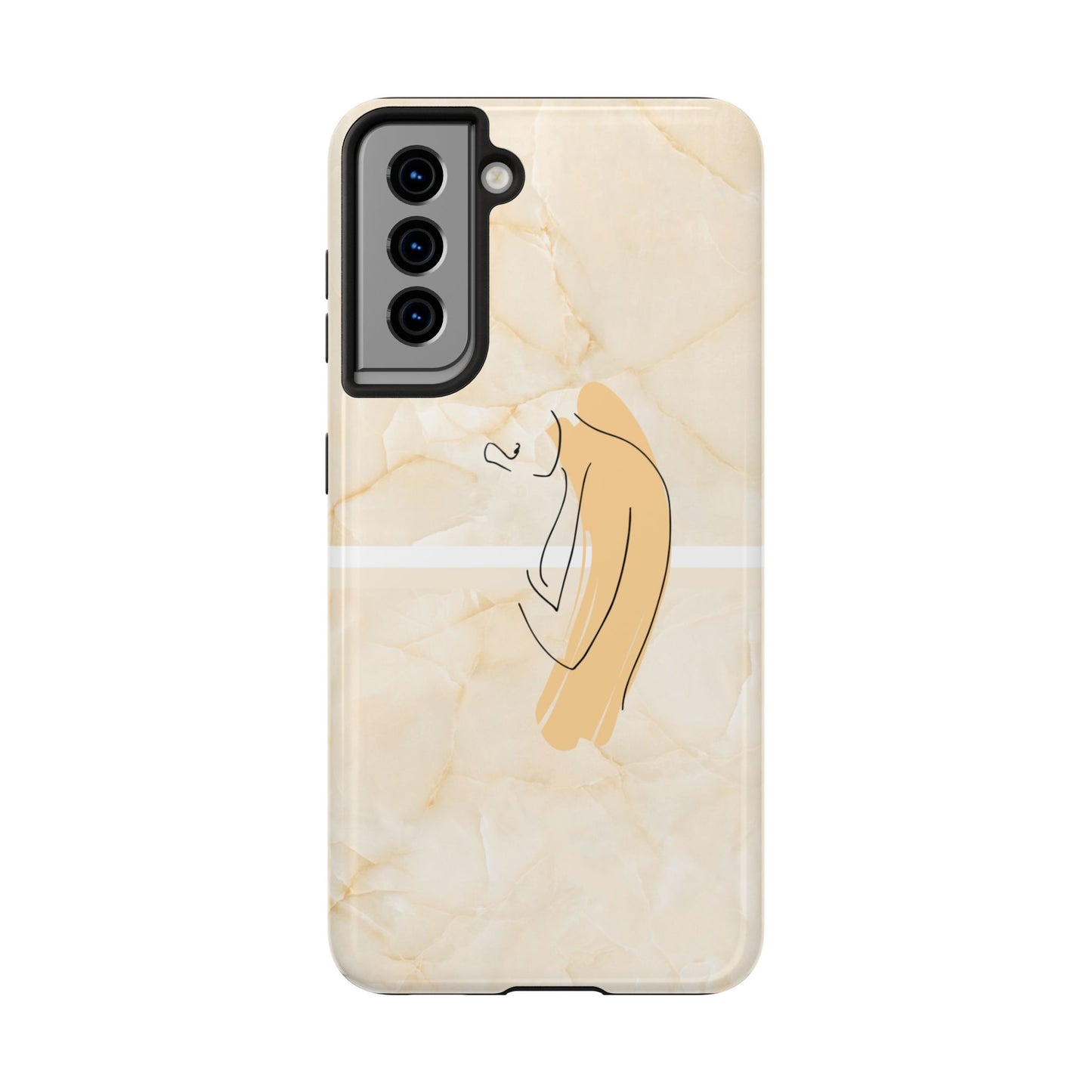Tough Phone Case — Marble Minimalist Line Art