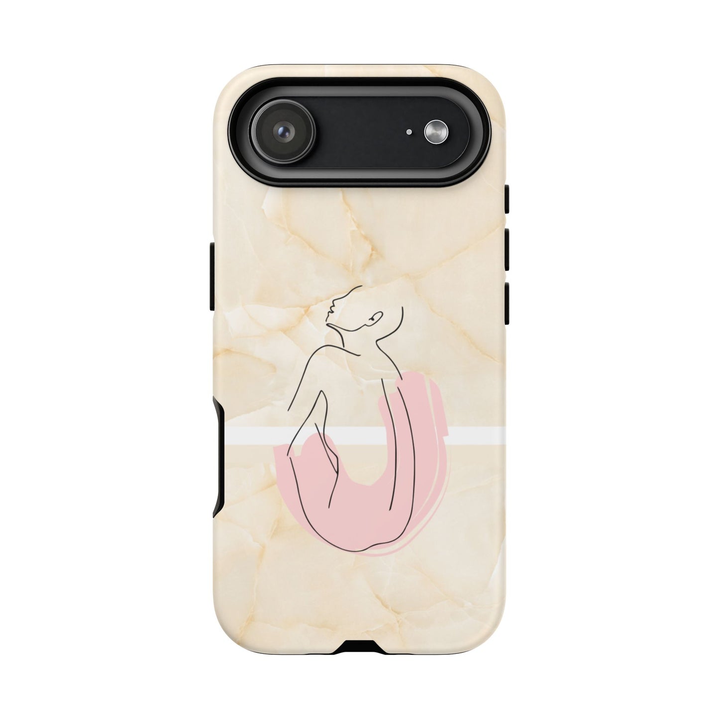 Tough Phone Case — Marble Minimalist Line Art