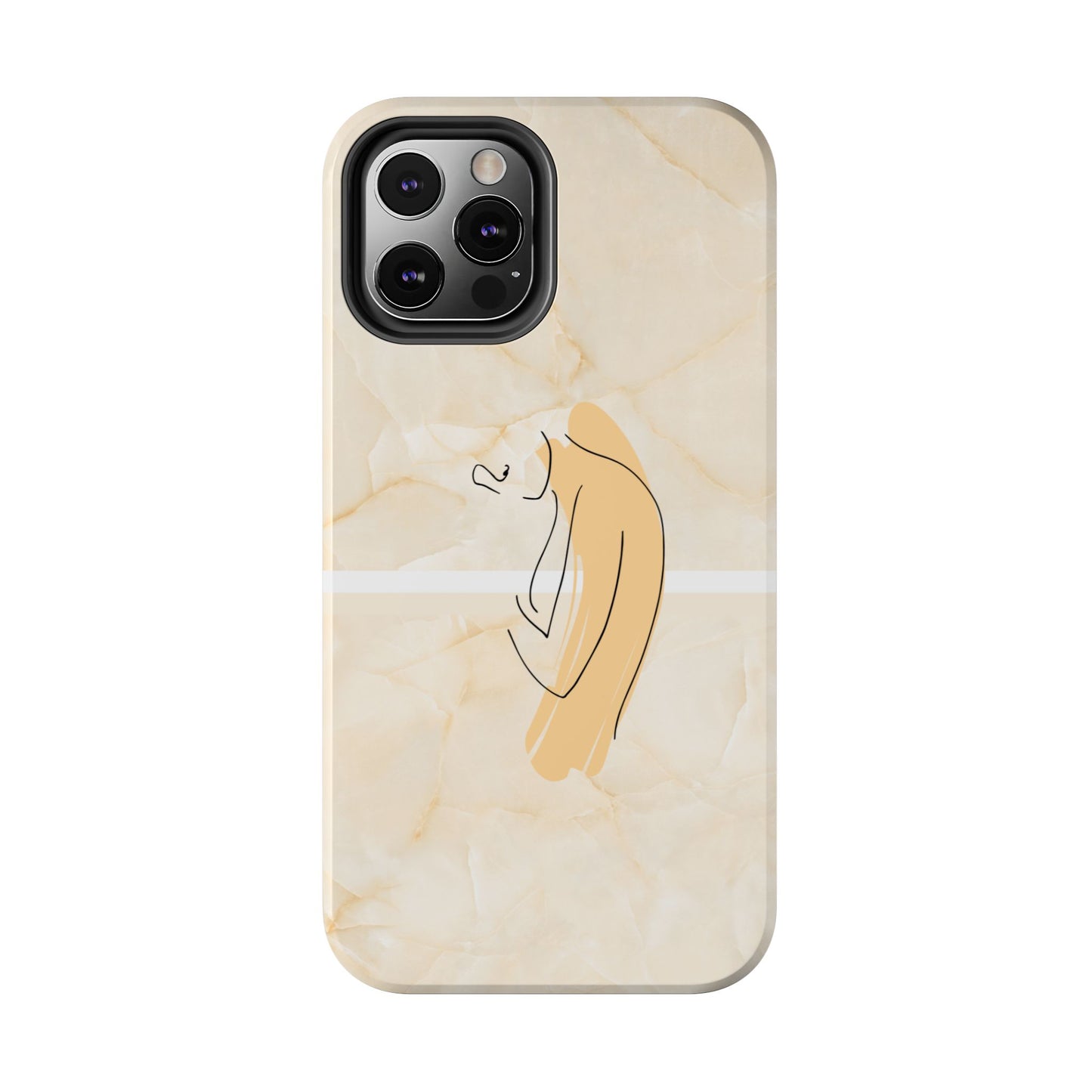 Tough Phone Case — Marble Minimalist Line Art